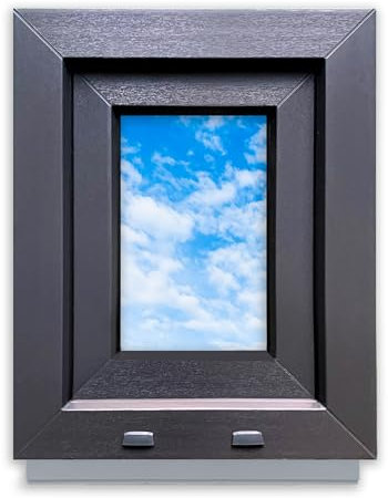 LORAC | Kunststofffenster Anthrazit-weiß 400x500mm, 40x50cm, PCV, DIN Rechts, kippbar & ausstellbar, 2-fach Verglasung, energiesparend – Fenster mit CE-Zertifikat für Keller und Wohnung