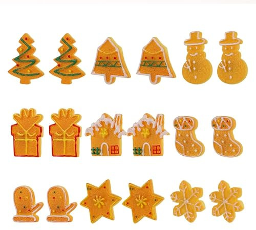 18 STK Weihnachtszubehör aus Harz Weihnachtsbaum mit Schnee Christbaumschmuck weihnachtsschmuck christbaumanhänger weihnachtsdeko selber Machen DIY Weihnachtsanhänger Orange Garneck