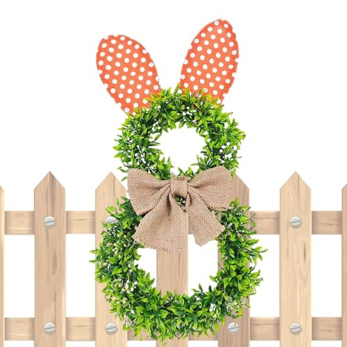 Teksome Osterkranz für die Haustür, Osterhasenkranz | Feder Ornament Dekorative Zeichen | Osterdekorationen für Wand, Bauernhaus, Garten, Haustür, Hinterhof, Fenster