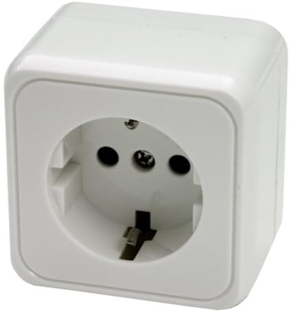 Aufbau Aufputz Schuko Steckdose Wohnwagen Wohnmobil Caravan Boot Haus 220V - 230V weiß einzeln