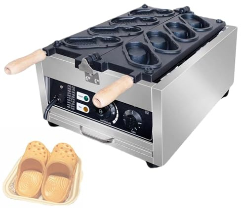 Electric Shoes Shape Waffle Making Machine Non-stick Coating 4pcs Shoe Shaped Bread Maker Baker Commercial
