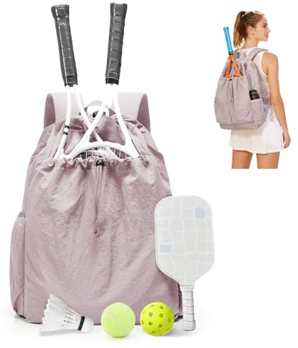 BJLFS Zaino da Tennis per Donne e Uomini, Borsa da Tennis, Borsa Zaino per Badminton, Grande Borsas da Racchetta Borsas Sportiva che Può contenere 2 racchetta e scarpe da tennis