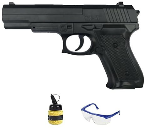 Pistola Vigor V039 Muelle (6mm) + biberon 0,12g + Gafas | Arma de Airsoft de Aire comprimido. Pistola de iniciación.