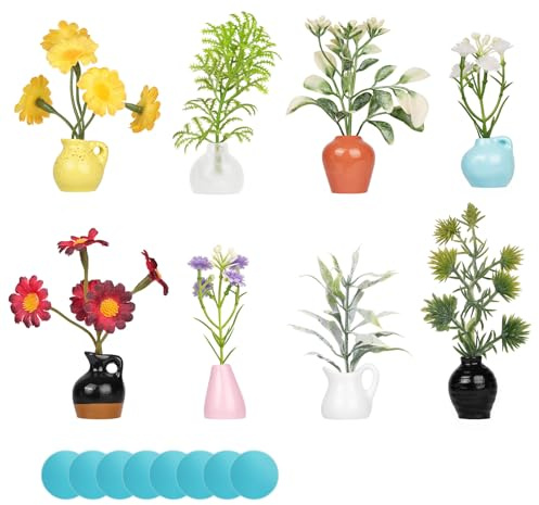 flintronic Frigoríficos Imanes, Mini Jarrón Imán, Mini Imanes de Cerámica para Frigorífico, Jarrones Bud Magnéticos, Floreros de Cerámica 3D, Divertidos Accesorios para Nevera, para Cocina Oficina