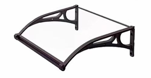 Toldo Para Puertas Y Ventanas Exteriores, Marquesina De Policarbonato Transparente Con Estructura De Aluminio, Cubierta De Entrada, Protección Efectiva Contra La Nieve Y La Lluvia(W120xL100cm/47.2x39.