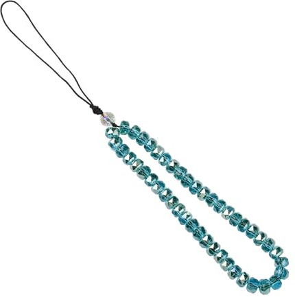 BEEFLYING Beaded Phone Wrist Strap Lanyard Crystal Persimmon | Beads Phone Charm Strap Cellphone Wristlet Bracelet for Keychain Camera Bag Accessories