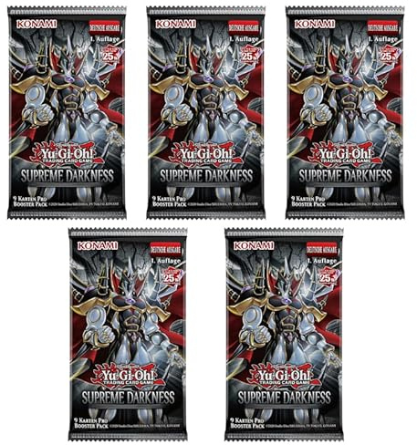 Yu-Gi-Oh! 5X Supreme Darkness Booster Sammelkarten | DEUTSCH | + Arkero-G 50 Small Card Sleeves