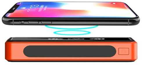 Batterie Externe Solaire sans Fil, 100 000 mAh, 5 Sorties, 4 entrées, avec Lampe Torche LED, Batterie Externe, Orange