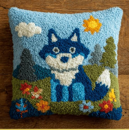 Knüpfset Für Erwachsene,Kokosnussbäume Am Strand 43X43Cm Knüpfkissen Zum Selber Knüpfen,Häkelgarn,Farbiger,Vorgedruckter Leinenteppich,Handarbeit,Diy-Kissenbezug,Knüpfset,Heimwerken,Sofadekoration