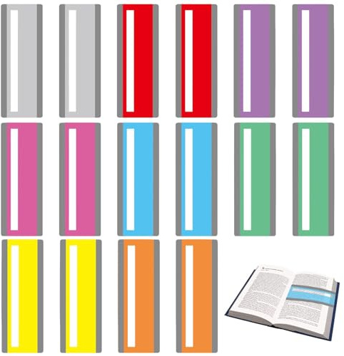 16 Pcs Reading Window for Dyslexia, Coloured Reading Overlays Window Reading-Ruler Dyslexia Overlays, Highlight Guided Strips - Dyslexia Aids and Visual Stress Specialists