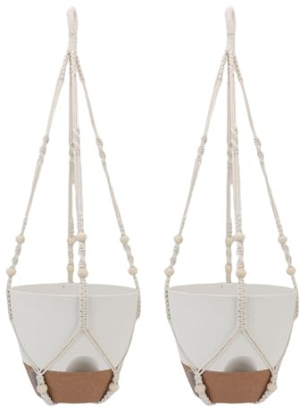 Confezione da 2 Fioriere Sospese in Plastica Autoirriganti, Comode Staccabili con Vaso da Fiori Sospeso con Finestra d'Acqua per Esporre Piante, Pothos, Filodendri