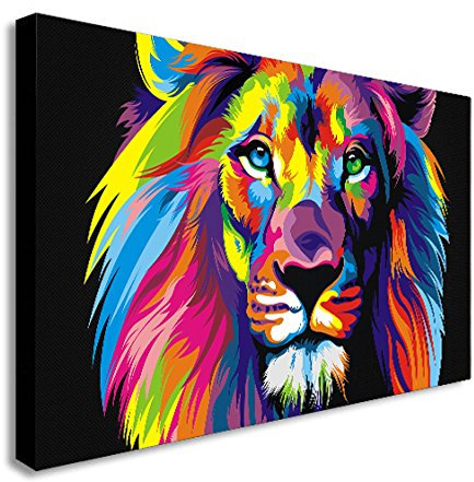 Leinwanddruck, abstrakter Löwe / Pop Art, verschiedene Größen, holz, A3 16X12inch