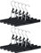 Relaxdays Hosenbügel Metall 10er Set, 360° drehbarer Haken, fest schließend, Rockbügel, gummierte Klemmen, 26cm, schwarz