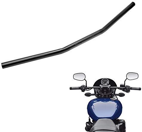 AQIMY 1 Motorcycle Handlebar 25mm Black Drag Straight Bar Cafe Racer for Honda Kawasaki Yamaha Suzuki Harley Chopper Bobber