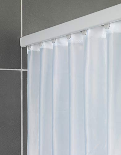 WENKO WK2185 Tringle à Rideau de Douche 75-125 cm, Blanc Multicolore