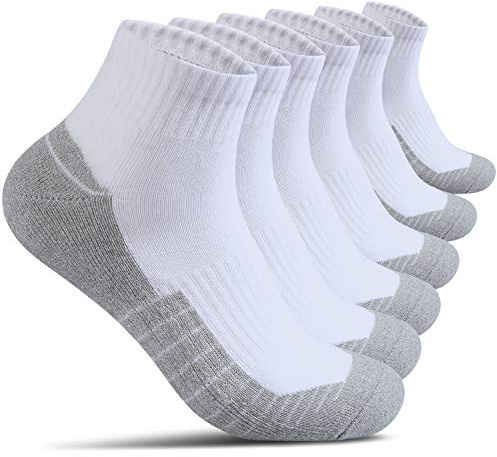 Cotton Socks for Men Low Cut, Max Cushion Thick Athletic Ankle Mens Sock for Hiking Running Sport Work 6 Pack