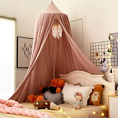 YXZN Kinderzimmer Himmelbett Dome Einfarbig Baumwolle Vorhang Schatten Dekoration Moskitonetz Decke Kinder Lesen Spiel Zelt
