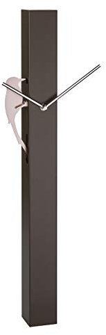 TFA Dostmann Analoge Pendeluhr Picus, 60.3062.08, modern, Quarzuhrwerk, roségoldener Vogel, Dunkelbraun, (L) 246x (B) 75 x (H) 653 mm