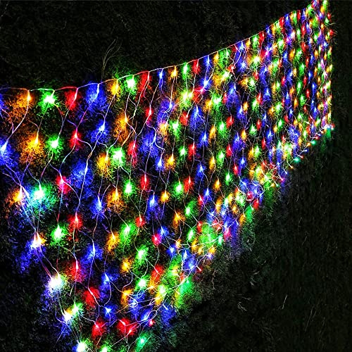 LJLNION Luci di rete natalizie, 360 LED, 3,7 m x 1,5 m, collegabili a rete, 8 modalità, adattatore a prova di bassa tensione, alberi di Natale, arbusti, matrimoni, decorazioni da giardino all'aperto