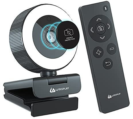 LPDISPLAY Webcam 1080P Full HD avec Microphone, Caméra Web USB, Web Camera pour Vidéo, Etudes, Vidéoconférence, Enregistrement, Jeux, Cours en Ligne
