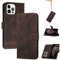 Genlision Funda Compatible con iPhone 13 Pro(6.1),Flip Leather Edition,Funda de Cuero PU con Cáscara de TPU, magnético, función de Soporte y Ranuras para Tarjetas-Marron Oscuro