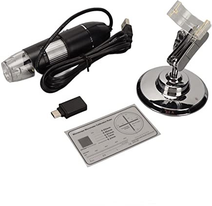 Digitales Mikroskop, 1600-fache Vergrößerung der HD-Auflösung, Tragbares Handmikroskop, 8 LED-Leuchten, USB Typ C 2 in 1, Elektronisches Digitalmikroskop für Android Windows