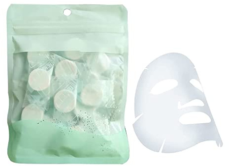 Compresse per Maschera Facciale Naturale, Maschera Facciale Monouso, Maschera non Tessuta a Fogli Compressi, Maschere per il Viso Compresse Fai-da-te in puro Cotone, per la Cura del Viso (20 Pezzi)