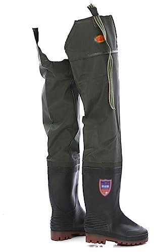 Watstiefel Angeln im Freien, Angelgesäß, Watstiefel, rutschfeste, verschleißfeste Oxford-Sohle, geeignet for Männer und Frauen (Color : Green, Size : 43 EU)