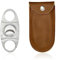 1 Stainless Steel Cigar Cutter, 1 Leather Case, Cigar Tools, Cigar Accessories, Double Blade Cigar Cutter, Double Edge Scissors, 92 * 4 * 4mm