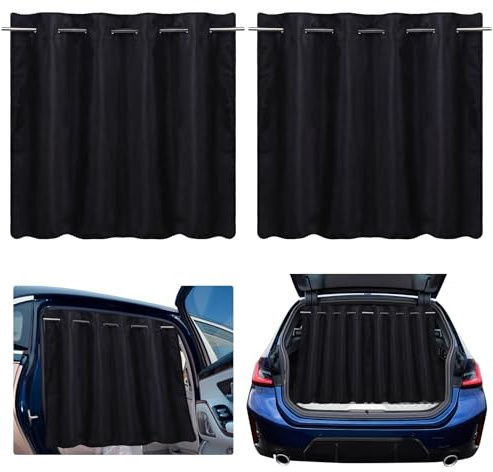 ZATOOTO Autofenster-Sonnenschutz mit Stangen, doppelte Verwendung als Auto-Sonnenschutz, Seitenfenster und Heckklappe, vollständig verdunkelnd, für Babys, Länge verstellbar, für die meisten Autos,