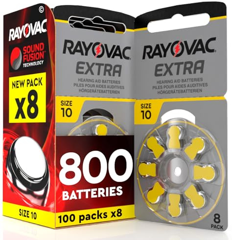 800 Batterien für Hörgeräte Rayovac Extra 10. - 100 Blister à 8 Batterien
