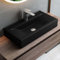 Mai & Mai Lavabo da Appoggio 61.5X31.5X10.5cm, Lavabo Bagno Sospeso Lavandino Bagno in Ceramica Brüssel118G con Nano Rivestimenti, Nero opaco