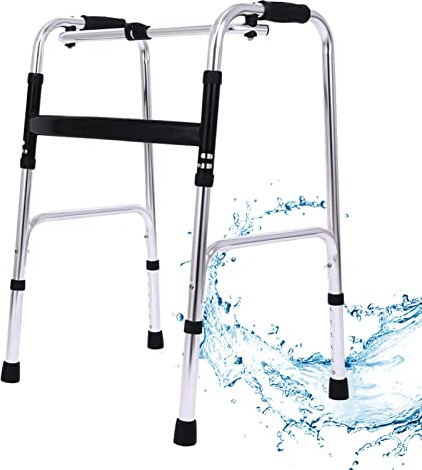 Telaio da passeggio senza ruote, telai pieghevoli per adulti, telaio regolabile in altezza, S stretta per anziani, ausili per la deambulazione per disabili, camminatore pieghevole per adulti stella di