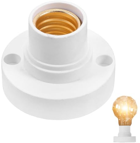 Homoyoyo Bases de Porte-Ampoule, Douille Ampoule a Visser Plafond Support de lampe douille e14 support pour accessoires d'éclairage prise de lumière lampe pied de base PC blanche