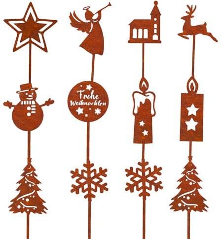 JINGTOPS Gartendeko Rost, Gartenstecker, Rostdeko, Hirschdeko Weihnachten