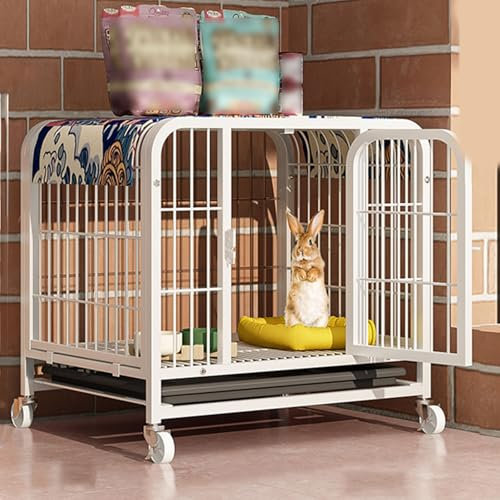 Kleintierkäfig mit Rädern, Kaninchenkäfig Innen, Abnehmbares Drahtgeflecht, für Kaninchen, Frettchen, Meerschweinchen