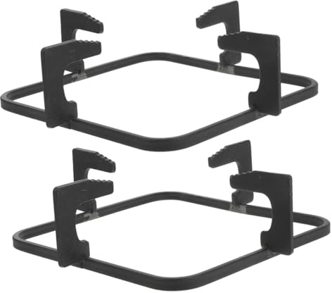Soporte para Rejilla de Estufa de Gas Cuadrado de Hierro Fundido 2 Piezas | Negro, Limpieza Sencilla y Resistencia al Aceite, Apoyo Estable que No se Deforma, Uso en Cocina