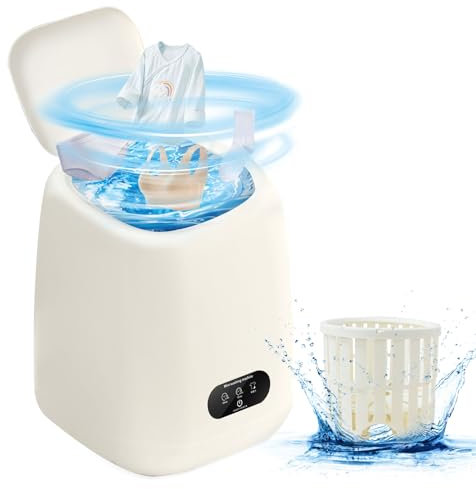 MeYuxg Mini machine à laver avec essoreuse, jusqu'à 3 kg, lavage rapide et efficace, économique en eau et en énergie, pour linge de bébé, sous-vêtements, chaussettes, petits ménages