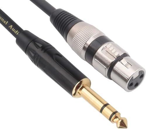Tomswa XLR Female to 1/4 Inch (6.35mm) TRS Jack Lead Balanced Signal Interconnect Cable,XLR to Quarter inch Patch Cable for Speaker 10feet