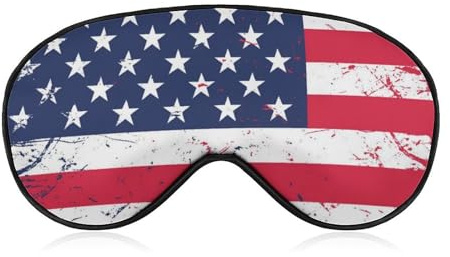 Bequemer Augenschutz für die Nacht, Augenabdeckung mit amerikanischer Flagge im Vintage-Retro-Stil, weiches elastisches Band für Damen und Herren