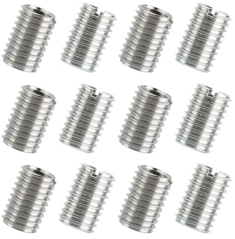 12 piezas de manguito roscado, adaptador de rosca para tuercas de tornillo, insertos de rosca, kit de reparación, casquillos roscados de metal para automóviles, turbinas de vapor, reparación