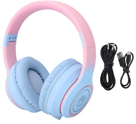 Pssopp Bluetooth Gaming Headset, ANC Active Noise Cancelling 3.5mm Wired with Noise Reduction Microphone for Games Office (Blue)