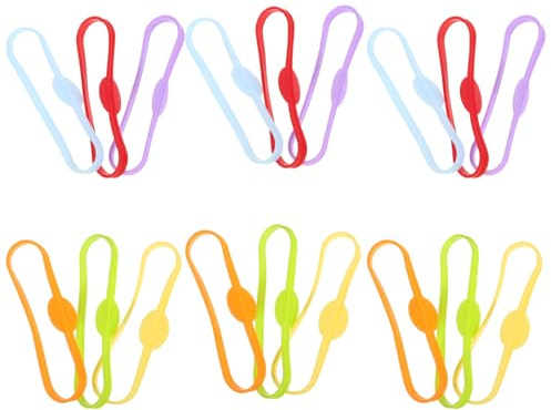 Garneck 18pcs Stretchable Silicone Cup Markers for Wine Beer Glasses Reusable Decorative Drink Identifier Bands for Party Glassware Multi-color for Unique Drink Labeling and Easy