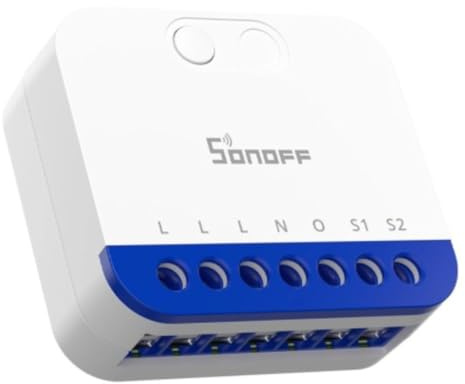 SONOFF Variateur WiFi Mini DIM pour LED à intensité variable, transformateurs électroniques, lampes halogènes à incandescence, conducteur neutre nécessaire, mesure de la puissance, mat compatible avec