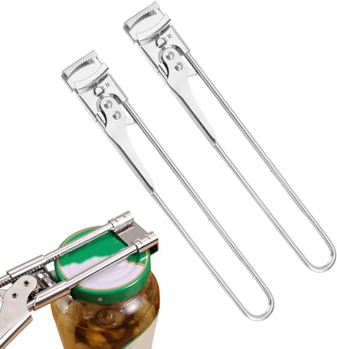 BLPRKOT 2 Piezas Abrelatas Manual, Abre Botes Tarros, Abrelatas Ajustable, Abre Botes de Conserva de Acero Inoxidable, para Cocina Artritis Personas Mayores
