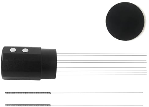 Loner Magnetic Espresso Distributor Tool(8 Needles), Universal Coffee Stirrer Distribution Accessories with 10 Stainless Steel Replaceable Needles, Hanging on Coffee Machine(Black)