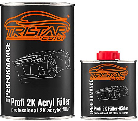 TRISTARcolor 2K High Solid Füller Set/Grundierung für Autolack schwarz - 1,3 kg Epoxyfüller & Härter