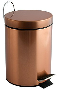 MSV Hans Cosmetic Bin Pedal Bin 3 Litres with Removable Inner Bucket Copper