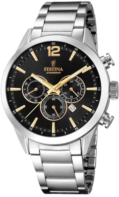 Festina herrkronograf kvarts klocka med rostfritt stål armband F20343/4, Armband