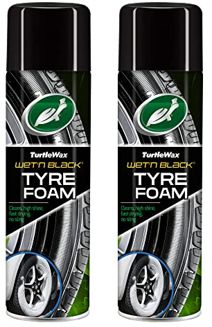 Turtle Wax 53145 Wet & Black No Sling Aerosol Car Wheel Cleaner and Shine 2 X 500ml